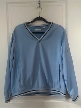 Vintage Lizgolf Light Blue V-Neck Golf 
Sweater